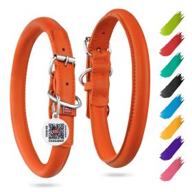 Ultra Soft Rolled Leather Dog Collar 21 - 24 inch Neck Soft Padded Dog Collars for Medium for Large Breed Dogs Male and Female Dog Collar